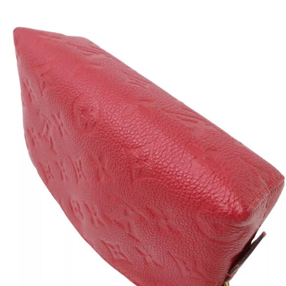 LOUIS VUITTON Pochette Cosmetic Pouch Red Leather - Picture 11 of 12